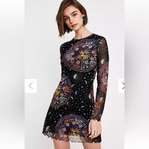 Urban Outfitters mesh sheer horoscope dress Sold out in store perfect cond. L